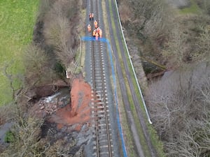 Network Rail engineers assessing the damage.