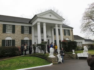 Visitors touring Graceland in Memphis