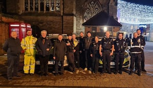 Members of Lichfield District Council’s Community Safety Team with officers from Lichfield Police, the DVSA (Driver and Vehicle Standards Agency) and Parking Enforcement and Councillors Richard Cox, Russ Bragger and Hugh Ashton.