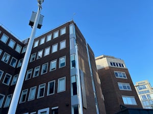 The Israeli embassy in Dublin after the Israeli flag was removed from outside it