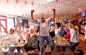 Fans packed into Stourbridge FC to watch England - and former player Jude Bellingham - during Euro 2024