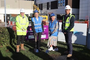 L to R, Rob Lashford, Director at Speller Metcalfe, Mark Ashby, Senior SPV Manager for Summit Healthcare, Diane Wake CEO at The Dudley Group NHS Foundation Trust, Chin Wan, Project Manager for Mitie.