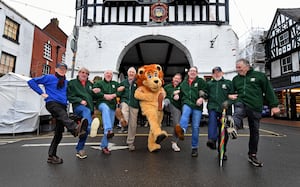 Members of the Bridgnorth Lions ahead of the Bridgnorth Walk