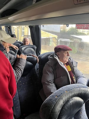 The Bantams fan was invited on board the Saddlers fans' bus. 