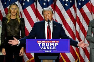 Donald Trump speaks during an election night event at the West Palm Beach Convention Centre in West Palm Beach, Florida, on 6 November (Photo: JIM WATSON/AFP via Getty Images) | AFP via Getty Images