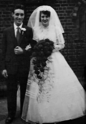 Alan and Maureen Butler on their wedding day in Walsall in November 1956