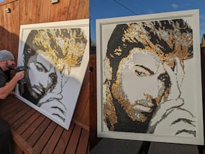 Darren Timby created a tribute to George Michael out of 12,000 screws (Darren Timby/PA)