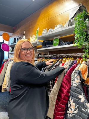 Shop Manager, Michelle,  at the new Brownhills store