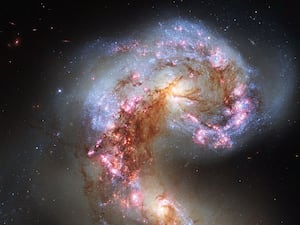 Two antennae galaxies colliding