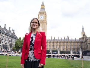 Kim Leadbetter outside the Houses of Parliament