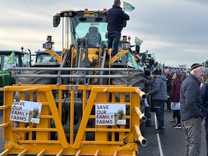 Tractors at the Maze site