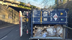 The lorry struck a bridge in Erdington, causing disruption to rail passengers. Photo: @NetworkRailBHM