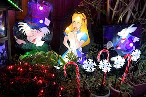 Alice and Wonderland characters make an appearance at the festive display