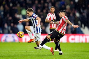 Jayson Molumby on the charge in midfield against Sheffield United. Pic: PA
