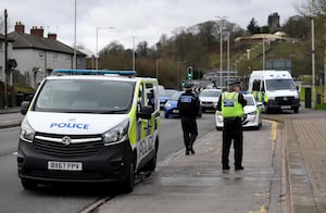 The scene of the stabbing which happened at the junction of Field Road and Birmingham Road, Dudley in the early hours. 