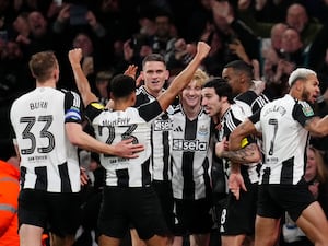 Newcastle celebrate Anthony Gordon's goal