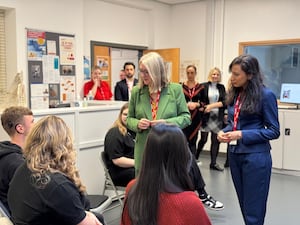 Skills minister Jacqui Smith visits Dudley College with Dudley MP Sonia Kumar