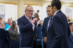 Richard Parker, Mayor of the West Midlands, Councillor Jalal Uddin, Sandwell Council's Cabinet Member for Children and Families, and Shokat Lal, Sandwell Council's Chief Executive