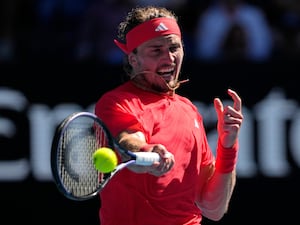 Alexander Zverev hits a forehand