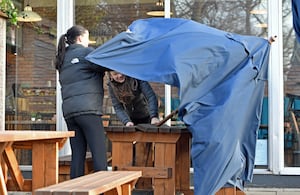 Battling the wind in Shrewsbury