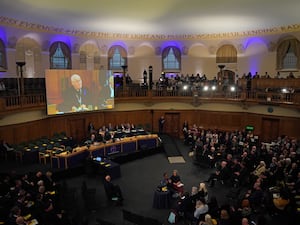 The Archbishop of York Stephen Cottrell giving opening remarks on the first day of the Church of England’s General Synod, also known as its parliament, at Church House in central London