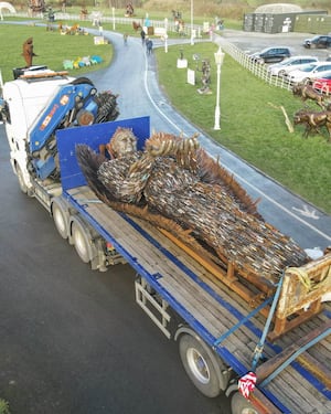 The Knife Angel has arrived home to Oswestry. 