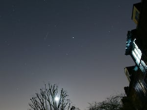 Geminids meteor shower in the night sky