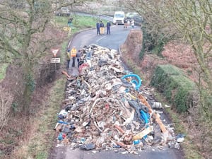 Dramatic pictures posted on Facebook posted by Watery Lane resident Elaine Hutchings show the scale of the fly tipping.