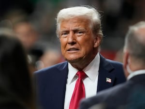 President Donald Trump in a suit and tie