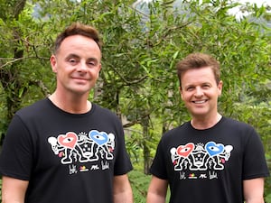 Ant and Dec posing in limited edition charity T-shirts