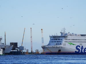 The Stena Estrid ferry arriving into Dublin Port (Brian Lawless/PA)