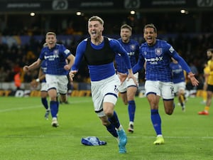 Jack Taylor celebrates scoring Ipswich's last-gasp winner