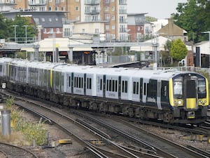 A South Western Railway train leaves Basingstoke station