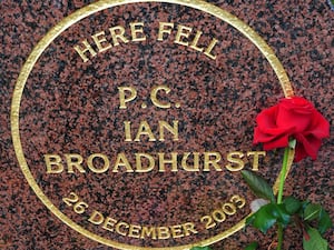 Memorial tribute to Pc Ian Broadhurst