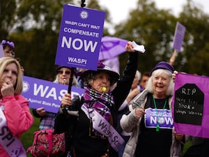 Waspi campaigners with placards