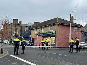 Gardai at a crime scene cordon in the Stoneybatter area of Dublin