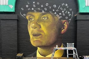 Peaky Blinders mural in Digbeth when Mr Murals first started it