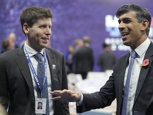 OpenAI chief executive Sam Altman with then-prime minister Rishi Sunak at the AI Safety Summit in Milton Keynes in November 2023