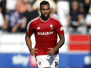 Salford's Curtis Tilt on the ball during a match