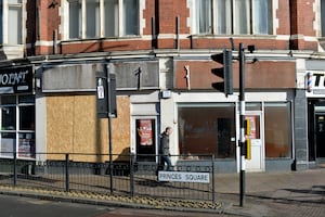 Closed down shops in Wolverhampton city centre around Princes Square