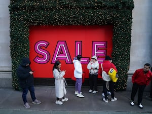 Boxing Day sales shoppers in a queue