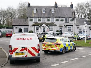 A police cordon outside the Three Horseshoes pub in Knockholt, Sevenoaks.