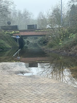 The flooded underpass below Steel Roundabout in Leabrook Road. Photo: Sandwell Council