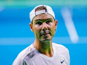 Rafael Nadal at a training session in Malaga