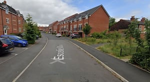 The fire broke out at a block of flats on Escelie Way in Selly Oak, Birmingham. Photo: Google