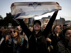 Relatives and friends of people killed and abducted by Hamas and taken into Gaza gather in Tel Aviv, Israel