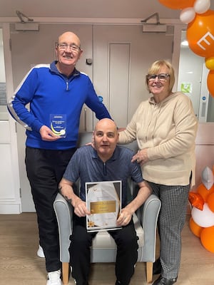 L to R: Philip Davies (Simon Anderson's stepfather), Simon Anderson (Rowanbrook resident), Susan Davies (Simon Anderson's mother)