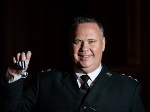 John Caldwell, Detective Chief Inspector, Police Service of Northern Ireland (PSNI) after being decorated with the King’s Police Medal