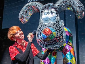 Emily Golden, creative lead of The Grand Appeal, with Gromit (Simon Boddy/The Grand Appeal/PA)