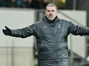 Ange Postecoglou gestures on the sidelines (PA)